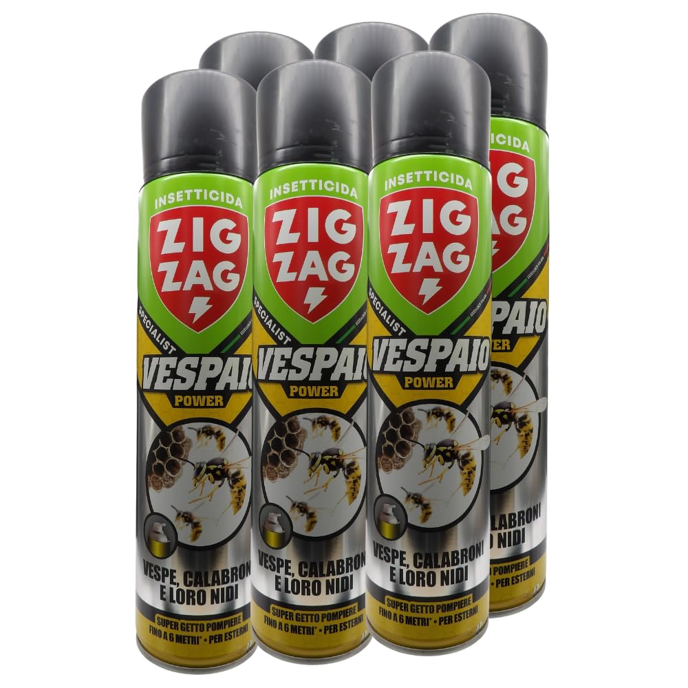 Spray Vespaio Power, VESPE, CALABRONI E LORO NIDI Specialist. Super Getto Pompiere Oltre 5 Metri - Per Esterni 600ml (6 Spray)