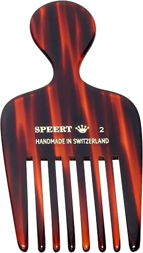 #2 Handmade Wide Tooth Hair Pick Tortoise Havana Acetate Thick Co Curly Textured Hair Detangling Parting Grooming Teasing Hair Styling Hairdresser Barber Hairdressing Wet Dry Women Men Kids