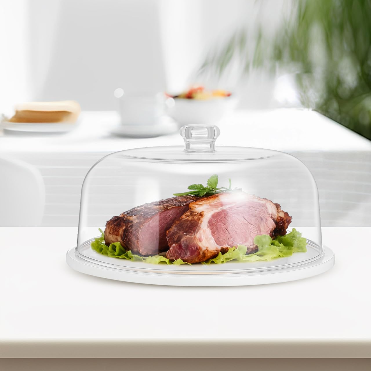 Cloche cloche ronde en acrylique pour fromage, pain, gâteaux, pâtisseries – Couvercle de service élégant pour le stockage et la présentation des aliments