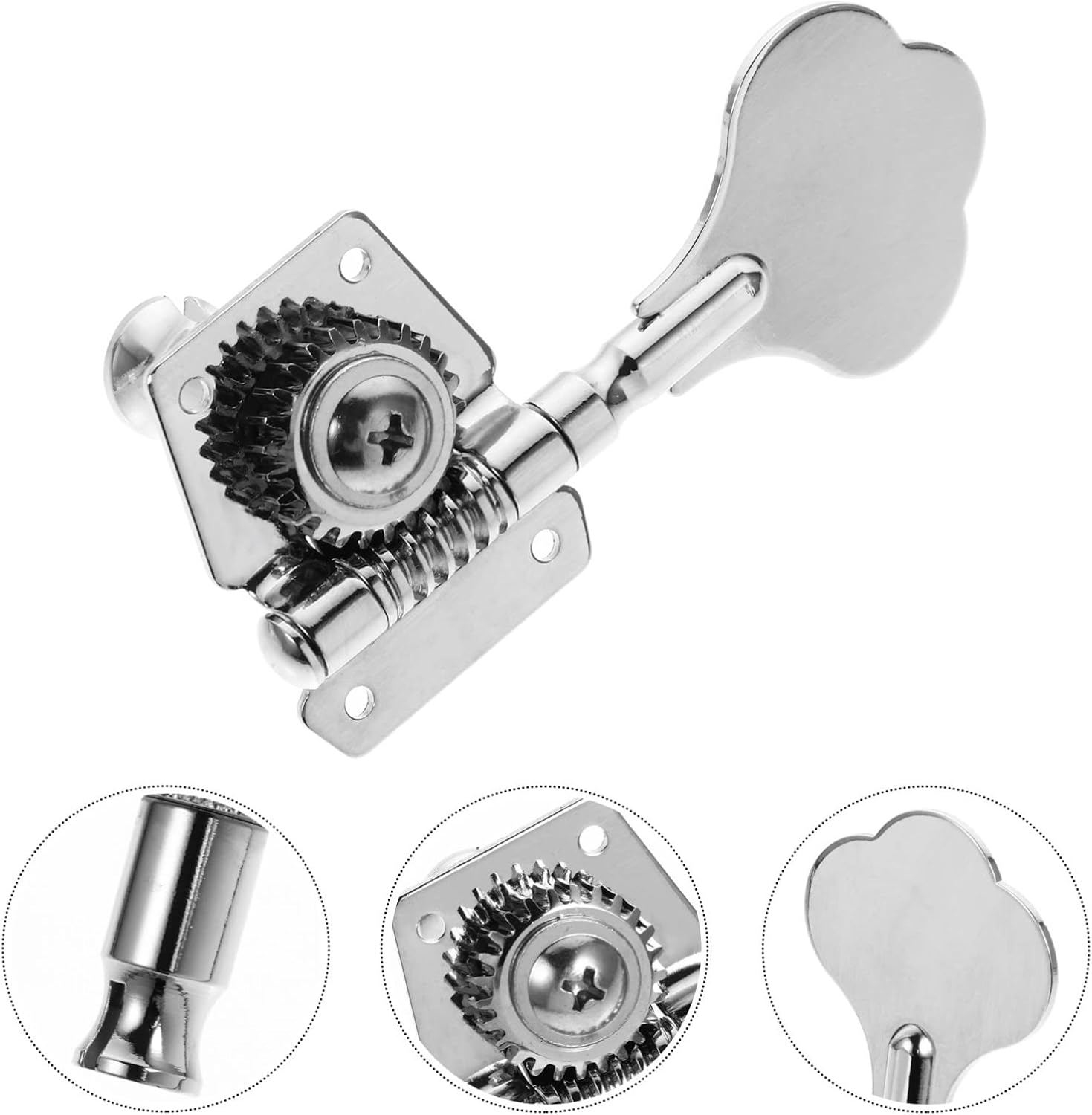 Bass Tuning Keys Replacement for Broken or Old Bass Tuners Silver Chrome Left Hand