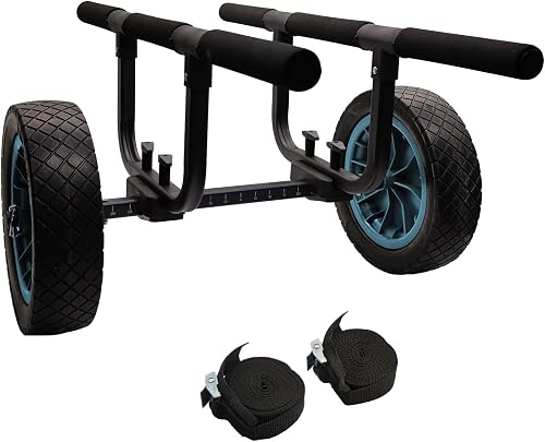Heavy Duty Kayak Cart, Width Adjustable Canoe Cart with 12inch…