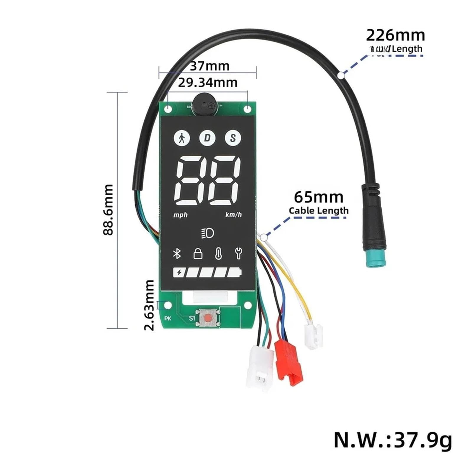 /Scooter/Tablero/Panel de Control de Interruptor de Pantalla for velocímetro de Scooter eléctrico for 4LITE Gen 2 for Pieza de Repuesto ABS for mph KM/H