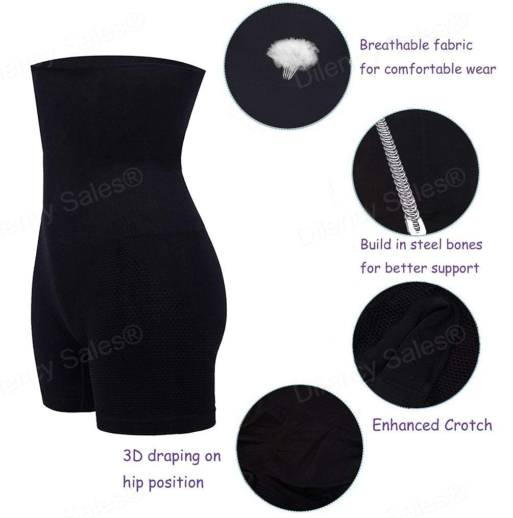 Dilency Sales® Tummy Tucker Waist Shapewear with Anti Rolling Strip Control Panties (Free-Size Fits 32-36) (Tummy Black) 3