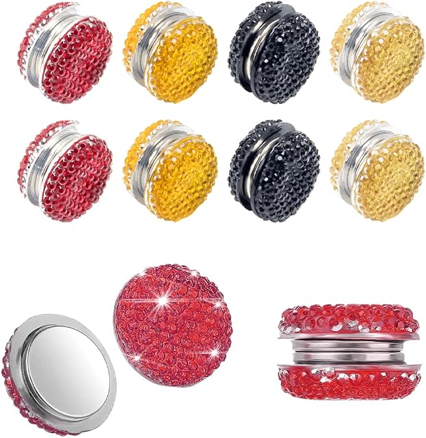 Pilikoll 8 Pairs Hijab Magnetics Pins Crystal Hijab Magnets Pins Pinless Hijab Magnet Magnetic Scarf Pins for Women Multi-Use Colorful Scarf Small Magnetic Hijab