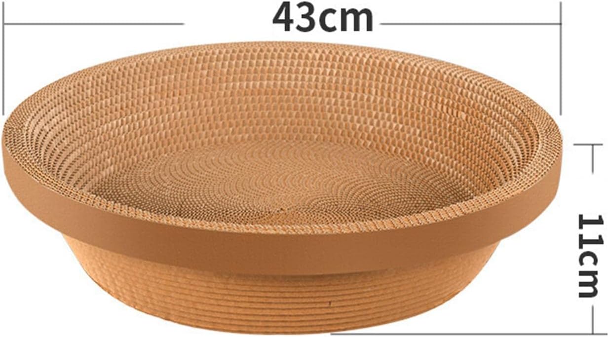 review Cat Scratcher Cardboard Furniture Protector Cat Scratch Pad Bowl Round Cat Scratching Board Corrugated for Carpets Active Center Training, Large no Stickers