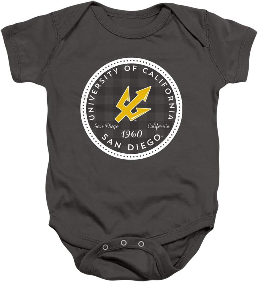 University of California San Diego Official Plaid Badge Unisex Infant Snap Suit for Baby
