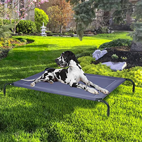 Giantex Elevated Pet Bed for Medium Large Dogs, Keep Pets Cool, Portable Raised Pet Cot Indoor Outdoor Camping, Waterproof Breathable Mat Steel Frame, Easy Assembly (X-Large)