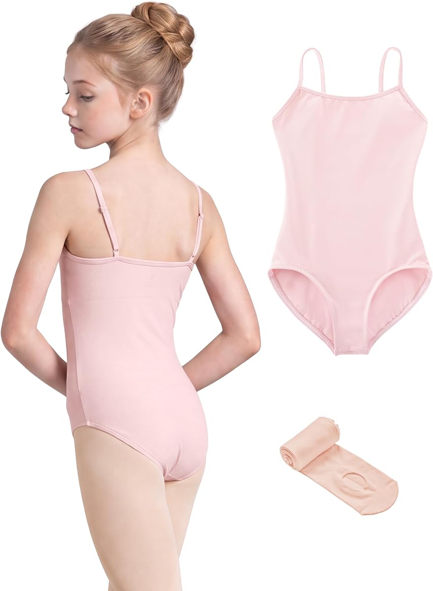 Stelle Girls Camisole Leotards with Tights for Ballet/Gymnastics/Dance