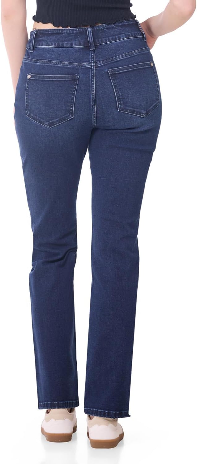 Women's Claudia Stretchy Pull-On Mid-Rise Straight Leg Jean - Image 3