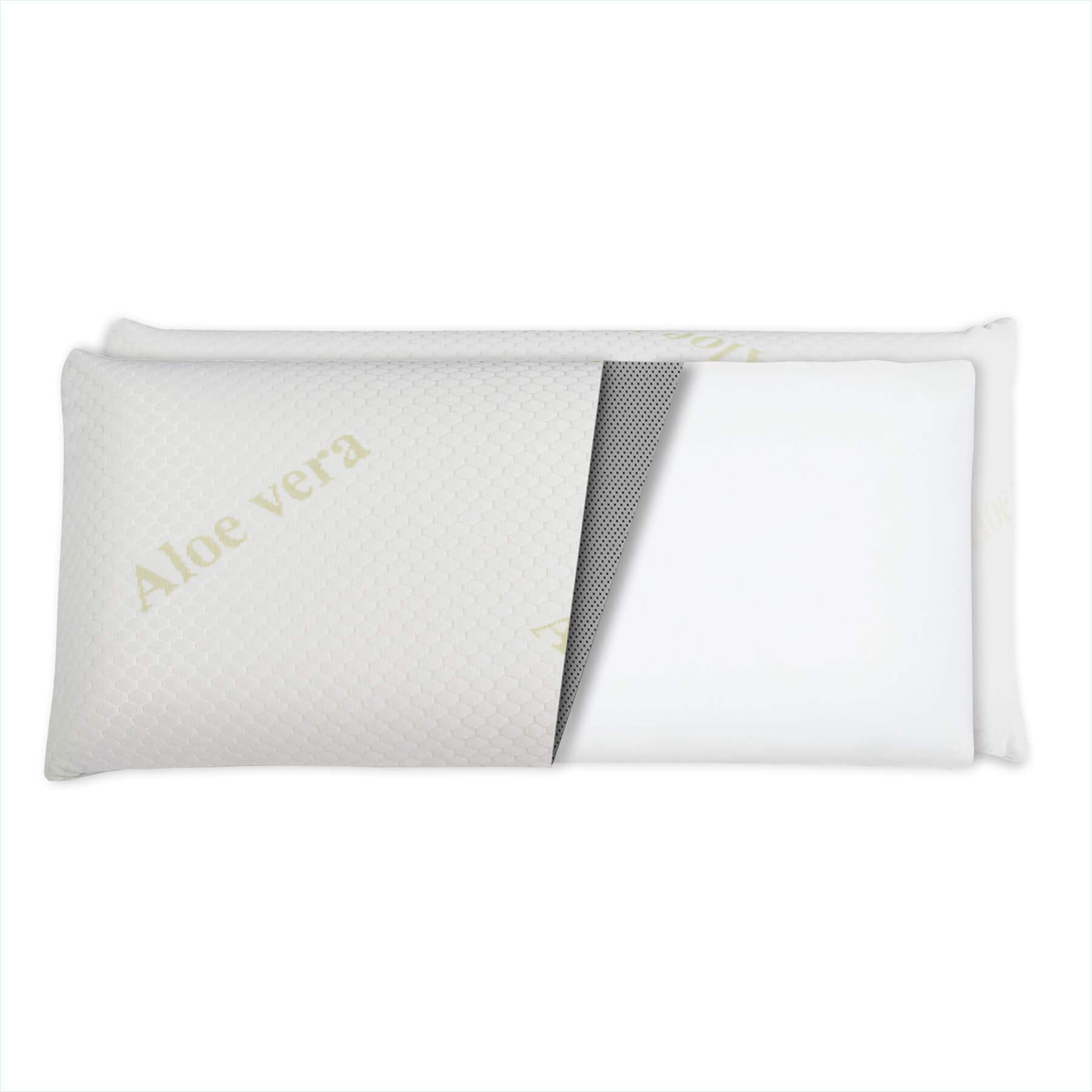 Dreaming Kamahaus Pack 2 Almohadas Visco Aloe Vera 75cm | Núcleo viscoelástico | Gran adaptabilidad | Funda Stretch Aloe Vera con Cremallera |