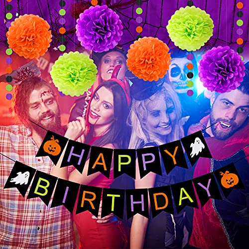 Black Halloween Happy Birthday Banner- Halloween Birthday Party Decorations,1St Birthday Halloween,Happy Birthday Halloween Banner,Halloween Fireplace Mantle Home Decor #TOP2