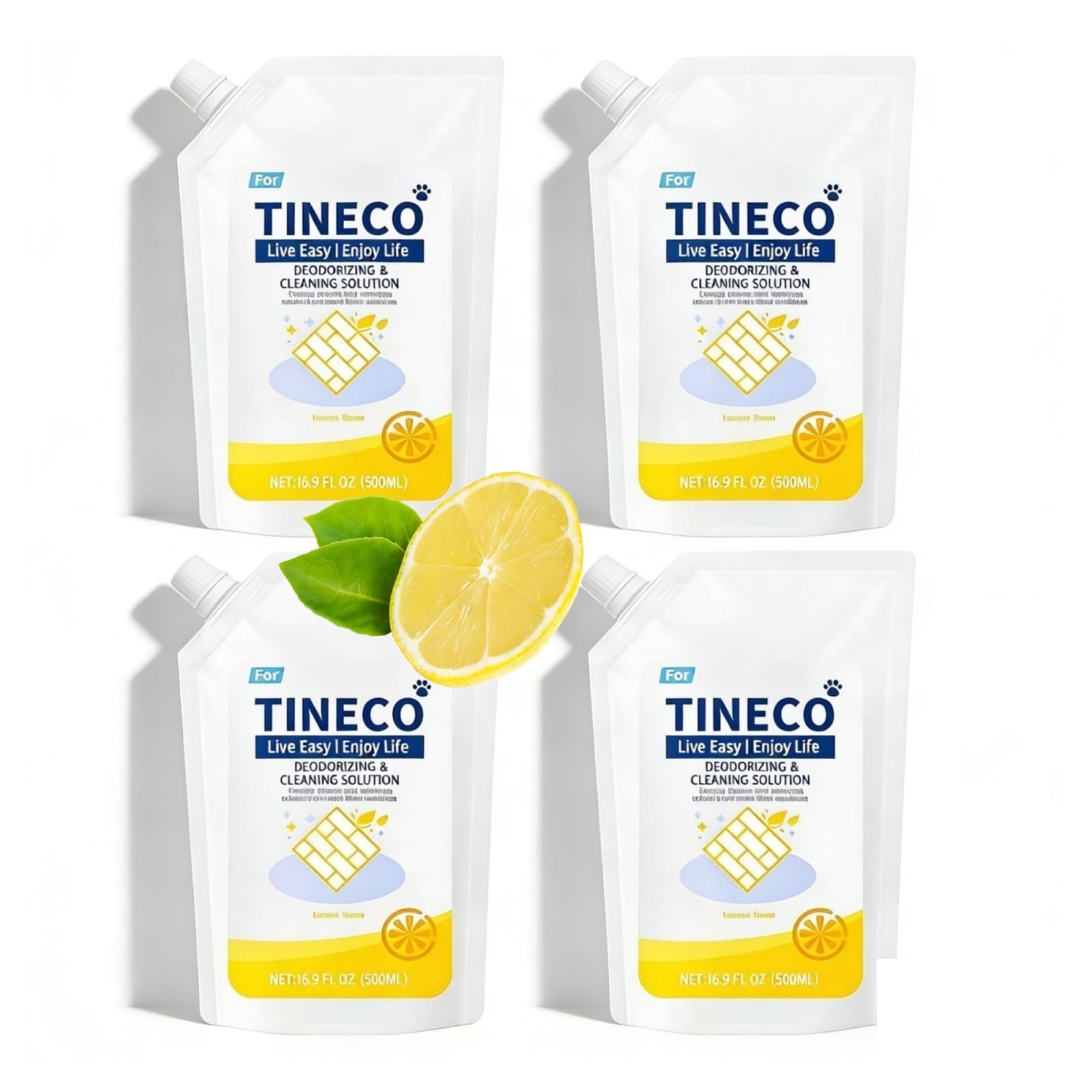 Limpiador De Suelos Con Aroma A Naranja 500 Ml (16,9 Oz Fl). Compatible Para Tineco. Gama Completa De Soluciones De Limpieza(4 bag)
