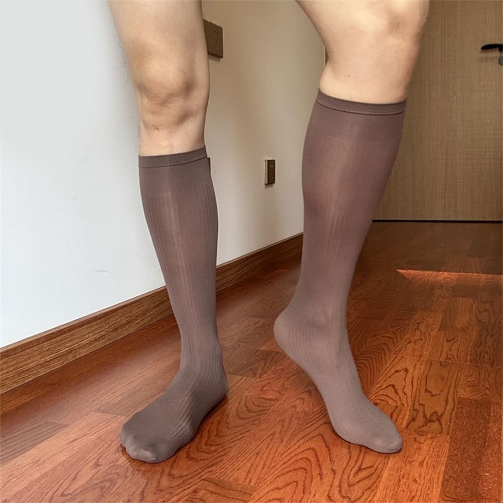 1Pair Men's Middle Calf Business Dress Socks for Prom Professional Attire