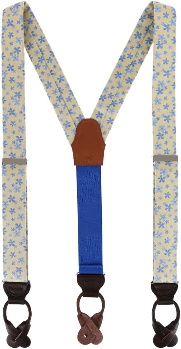 Trafalgar Men's Weldon Floral Silk Button End Braces (Suspenders)