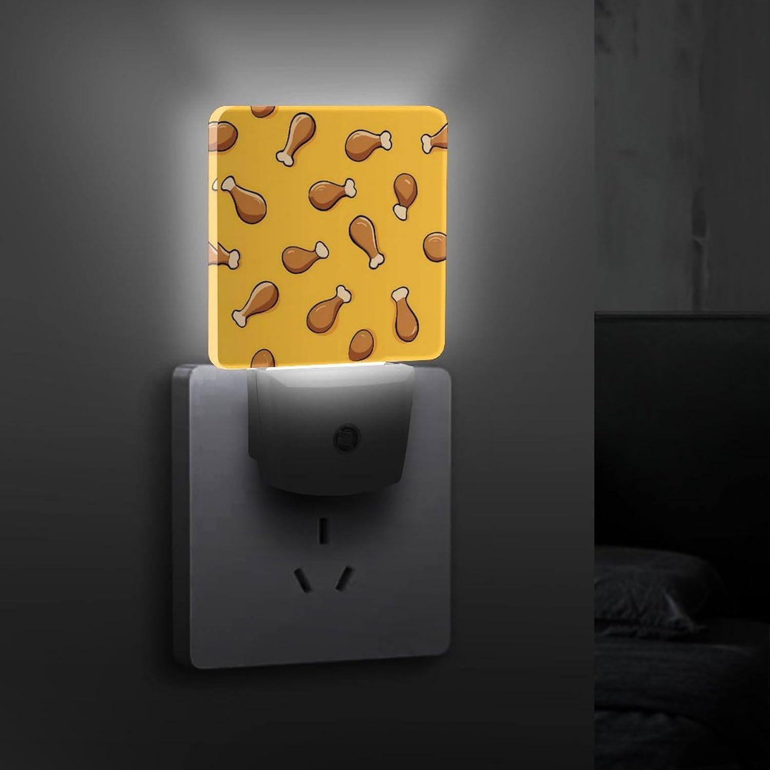 Cartoon Chicken Drumstick Night Light LED Night Lights Plug Into Wall 11.5x7.5x5cm image 4