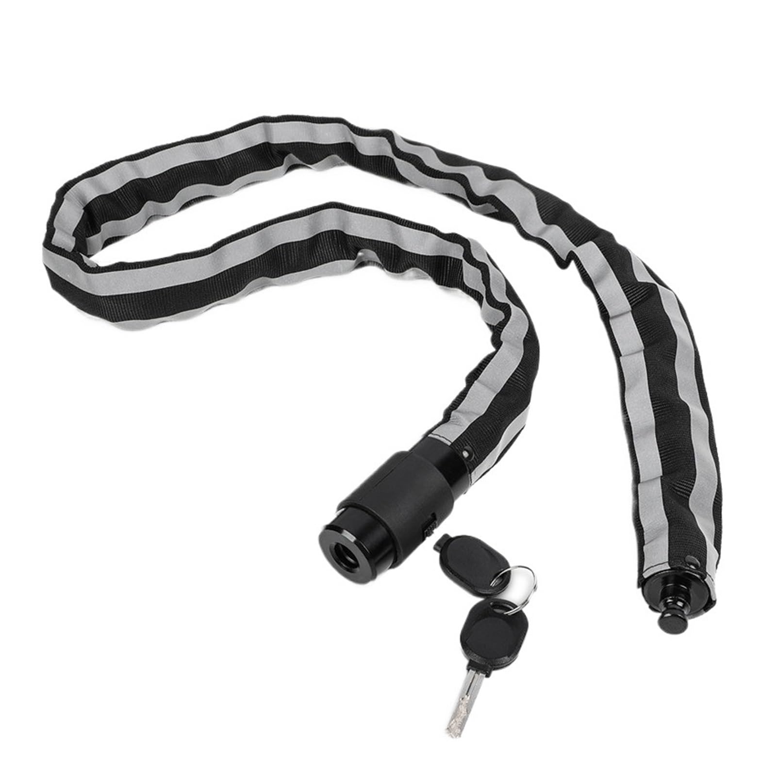 TJWZRKHPM Lock Bicycle Steel Lock Road Bike Heavy Duty -Theft Chain Lock Motorcycle Scooter Reflective Striped Practical(Key 0.73M)