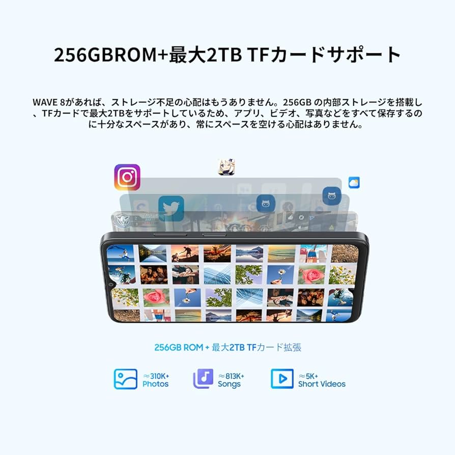 スマートホン アンドロイド6GB64GB 2TB拡張 6.56インチSIM Amazon | Blackview WAVE8 SIMフリー スマホ 本体 4G 6.56インチ