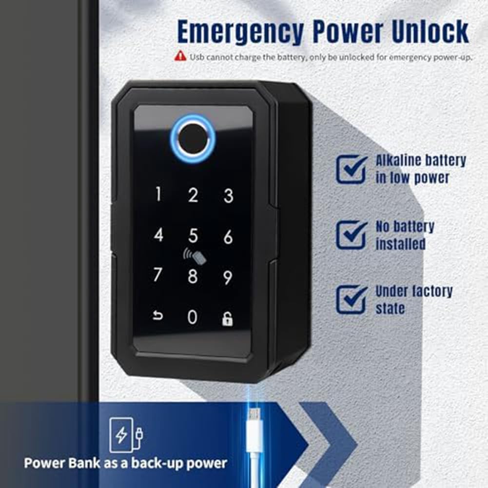 sunmin Smartkey, cassetta di sicurezza domestica, fili, , cassetta delle chiavi elettronica, app, codice digitale, cassaforte Bluetooth per host, durevole, facile da usare