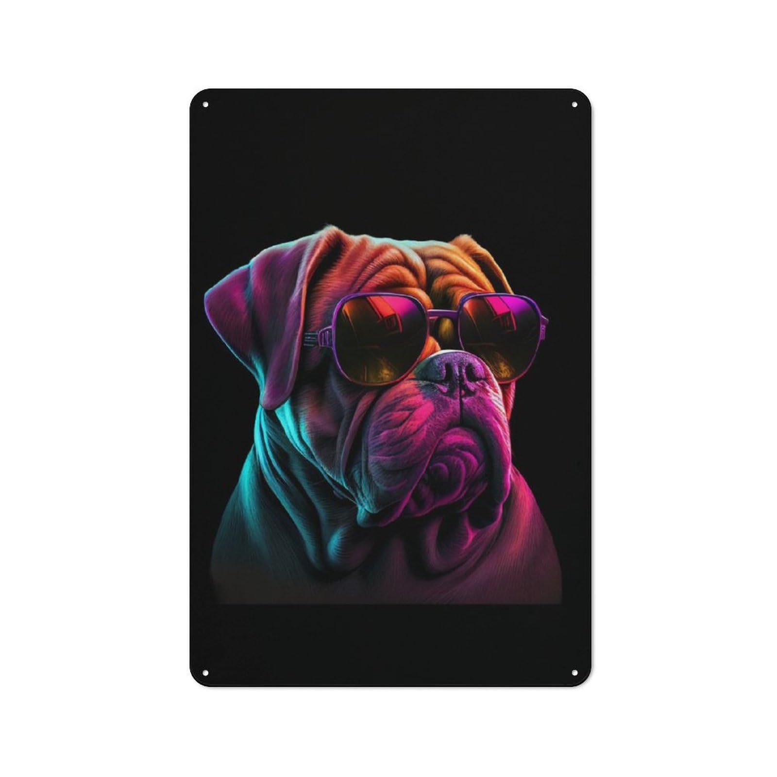 Junmoney Dogue De Bordeaux Rustic Tin Wall Plaque 30X20cm For Home Office Or Studio, For Garage, Workshop And Man Cave Decoration
