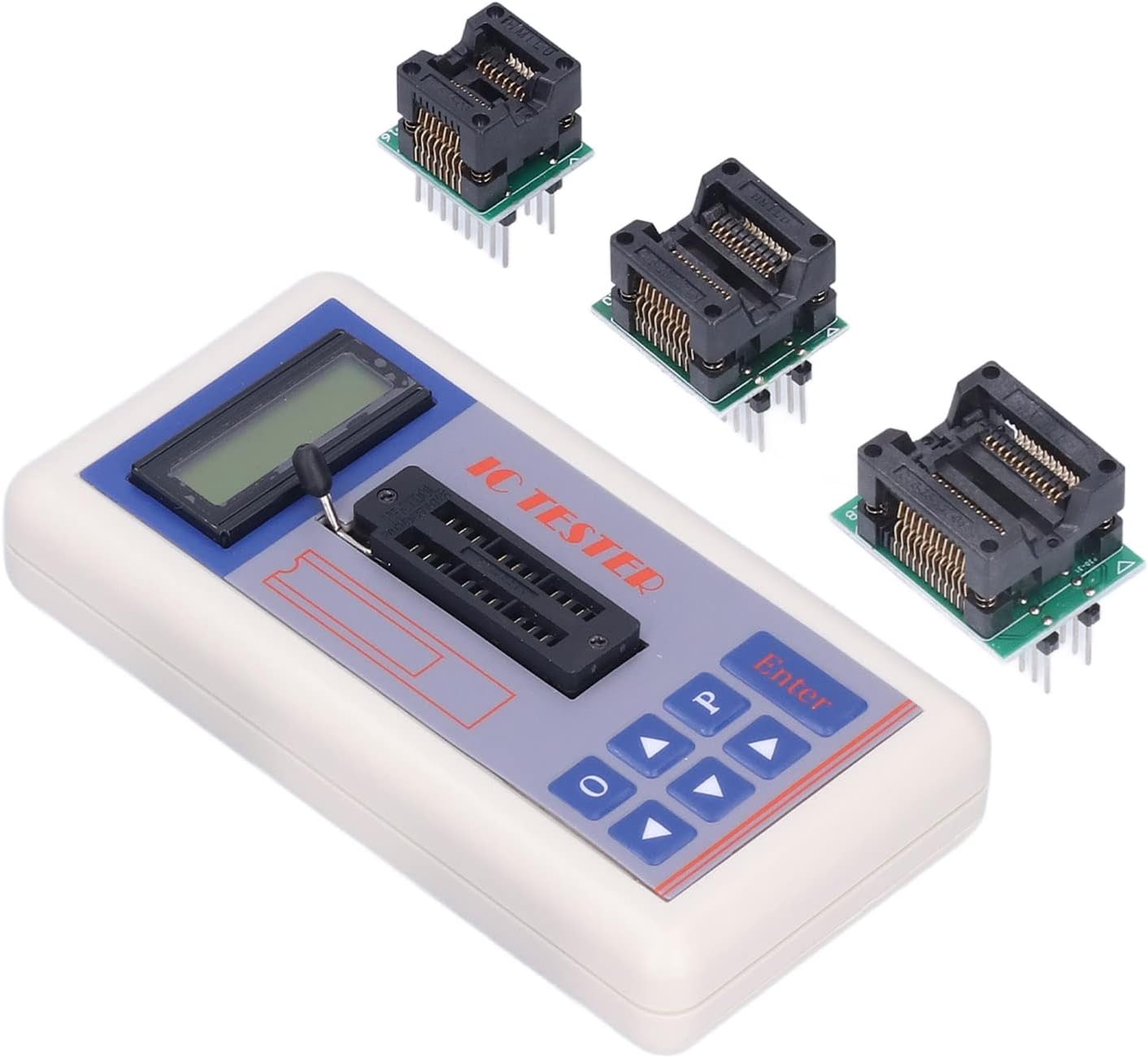 TSH-06F IC Tester Transistor Meter, Digital Integrated Circuit Checker with 1300+ IC & 420+ Transistor Database, Auto Identification for 74HC 74LS CD4000 Series (with terminals)