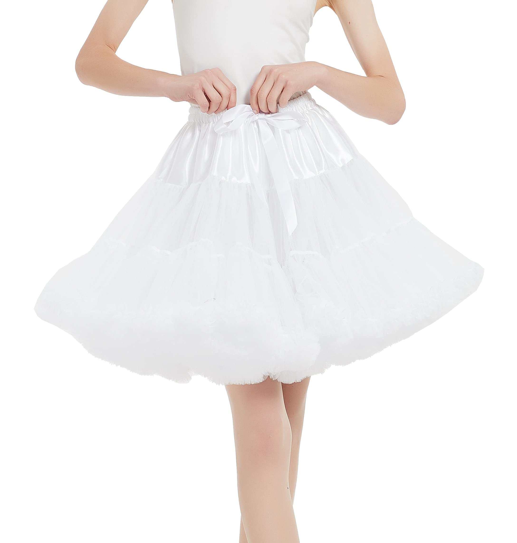 *daisysboutique* Damskie spódnice halki z siateczki, tiulowa spódniczka baletowa, tutu, krynolina, elastyczne, puszyste, Rockabilly