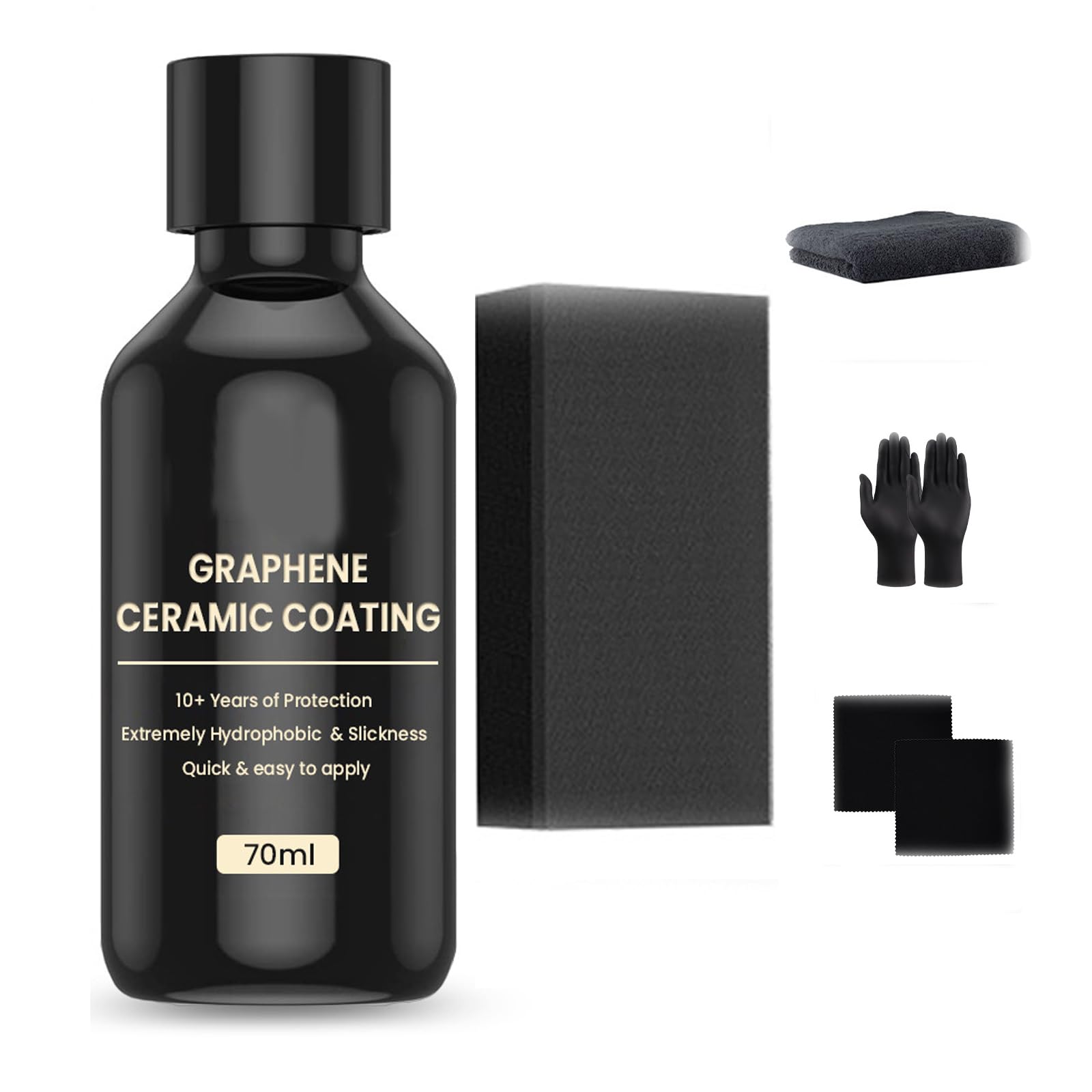 TERRIFI Graphene Ceramic Coating for Automotive, Ceramic Coating for Cars, Graphene Coating for Car Detailing, Long-Lasting Protection Kit for Car Detailing (70ml)