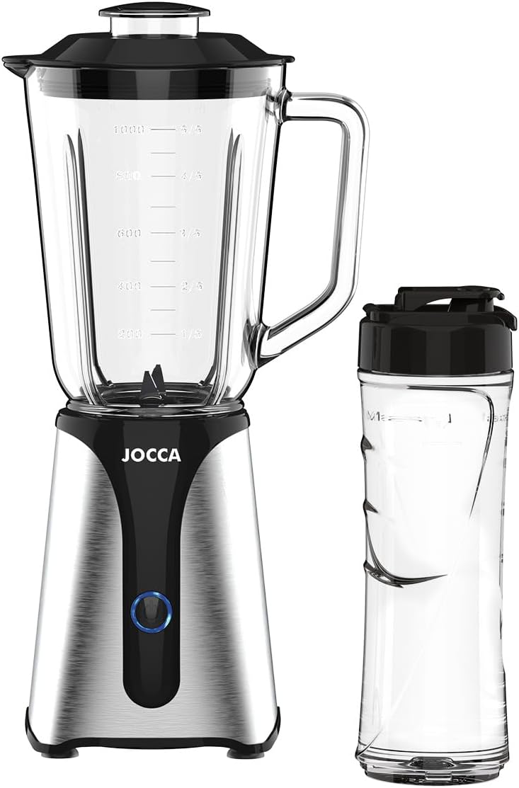JOCCA Glass Blender with dimensions 34cm height and 21cm width