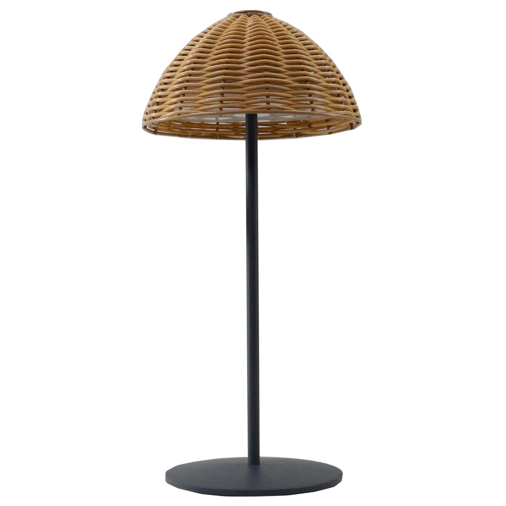 Lumisky Lámpara de mesa inalámbrica poliratán blanco regulable FAROE H30cm