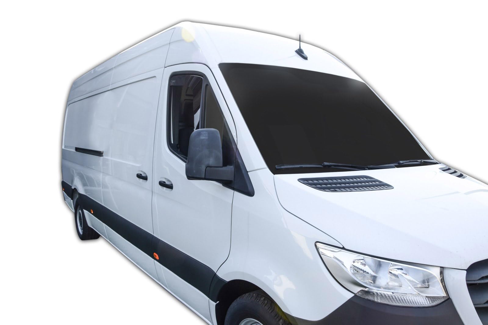 J&J AUTOMOTIVE Windabweiser passend für Mercedes Sprinter W907 ab 2018 2tlg, Heko Regenabweiser Vorne Getönt Dunkel Passform
