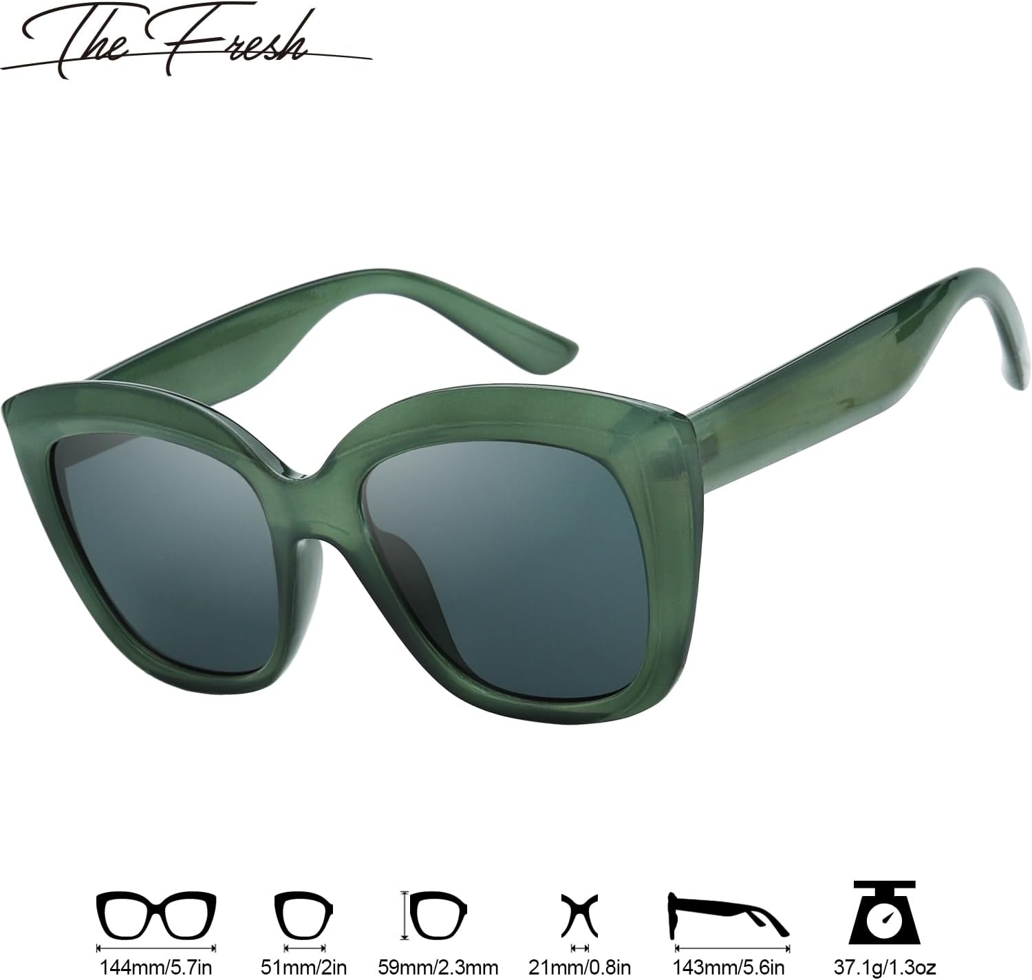 The Fresh Retro Nude Cateye Sunglasses for Women Vintage Trendy Shades - Image 2