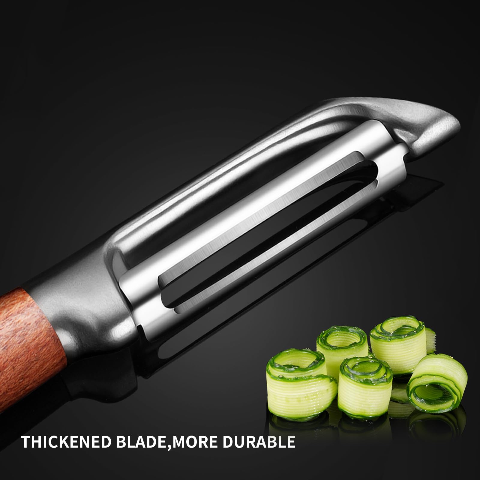 Éplucheur Légumes MAD SHARK - Lames Acier Inoxydable 420J2 - Manche Ergonomique Antidérapant - Argenté