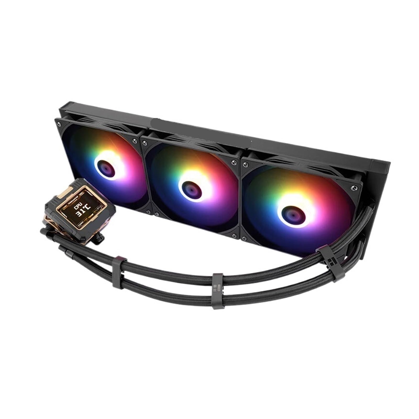 JJKKOZVQF 1PCS 420 All-in-one CPU Water cooling cooler 2.4" LCD monitor 1851/1700 AM4 AM5(B1ack)