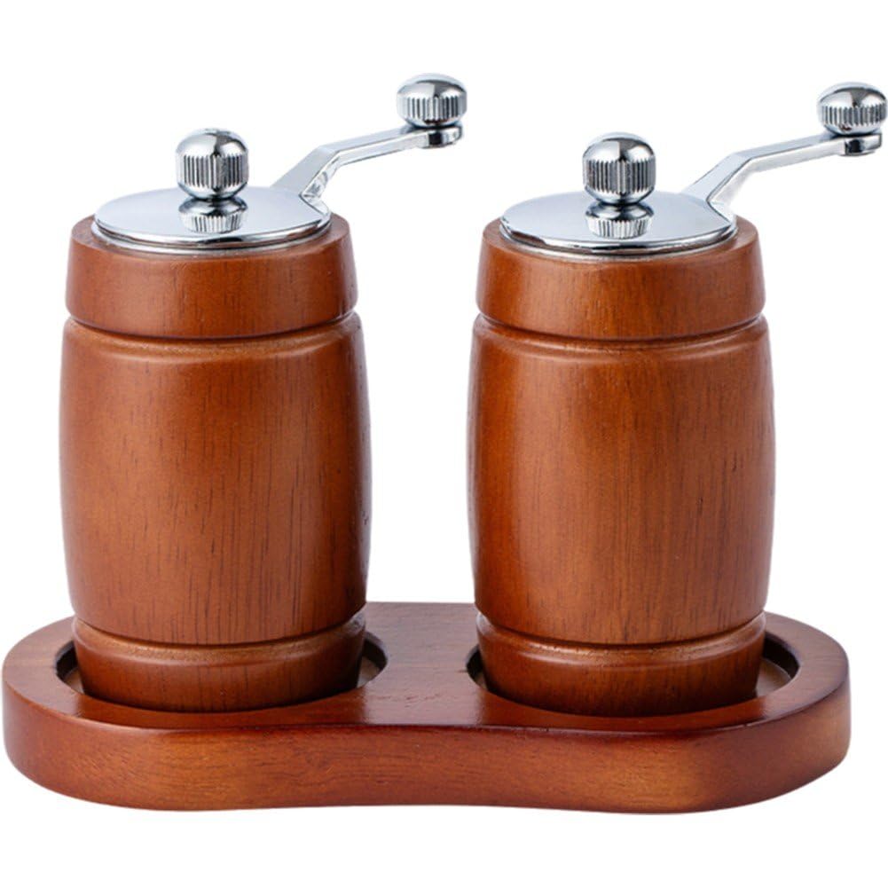 Moulin à poivre et sel en bois de chêne au design baril élégant
