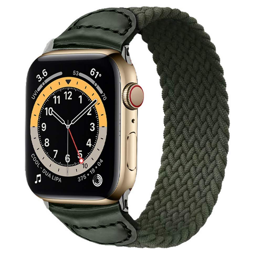 MORTREEStrap Compatible with Apple Watch Band, Replacement Stretchable Braided Interwoven with Silicone Threads Designed with no Buckles Wristband for iWatch