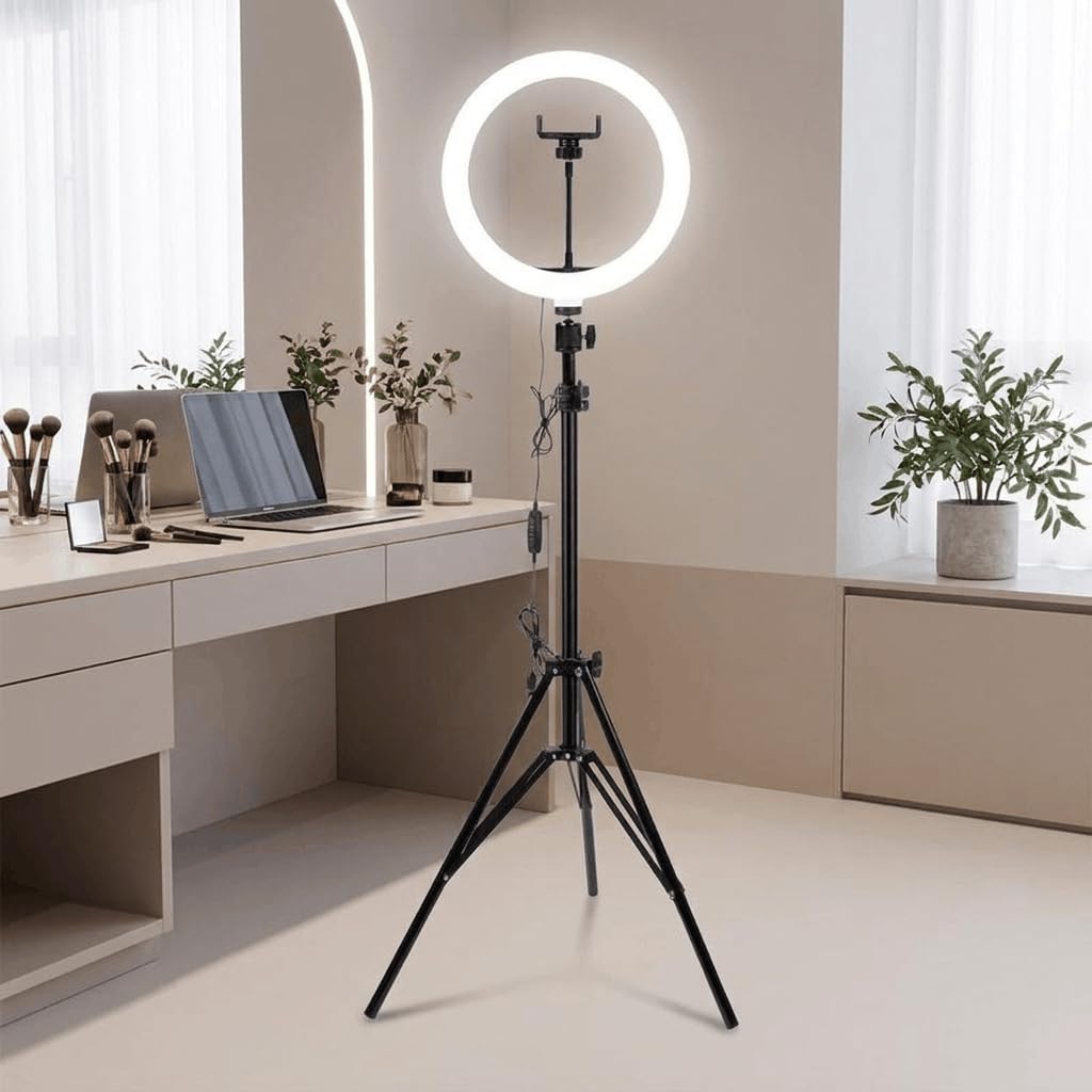 Luméon 30cm Ringlicht mit Stativ – 12 Zoll Ringlampe für Streaming, Selfies, Make-Up, Fotografie, 10 Helligkeitsstufen