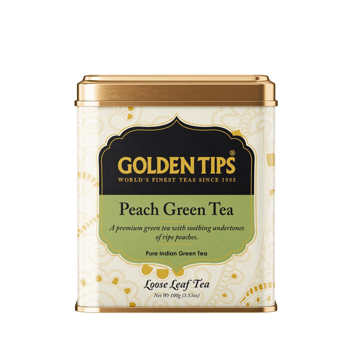 Golden Tips Peach Green Tea Loose Leaves Tin can (100 Gram, 50 cups) (B00LB1ARUK) Amazon Price History, Amazon Price Tracker