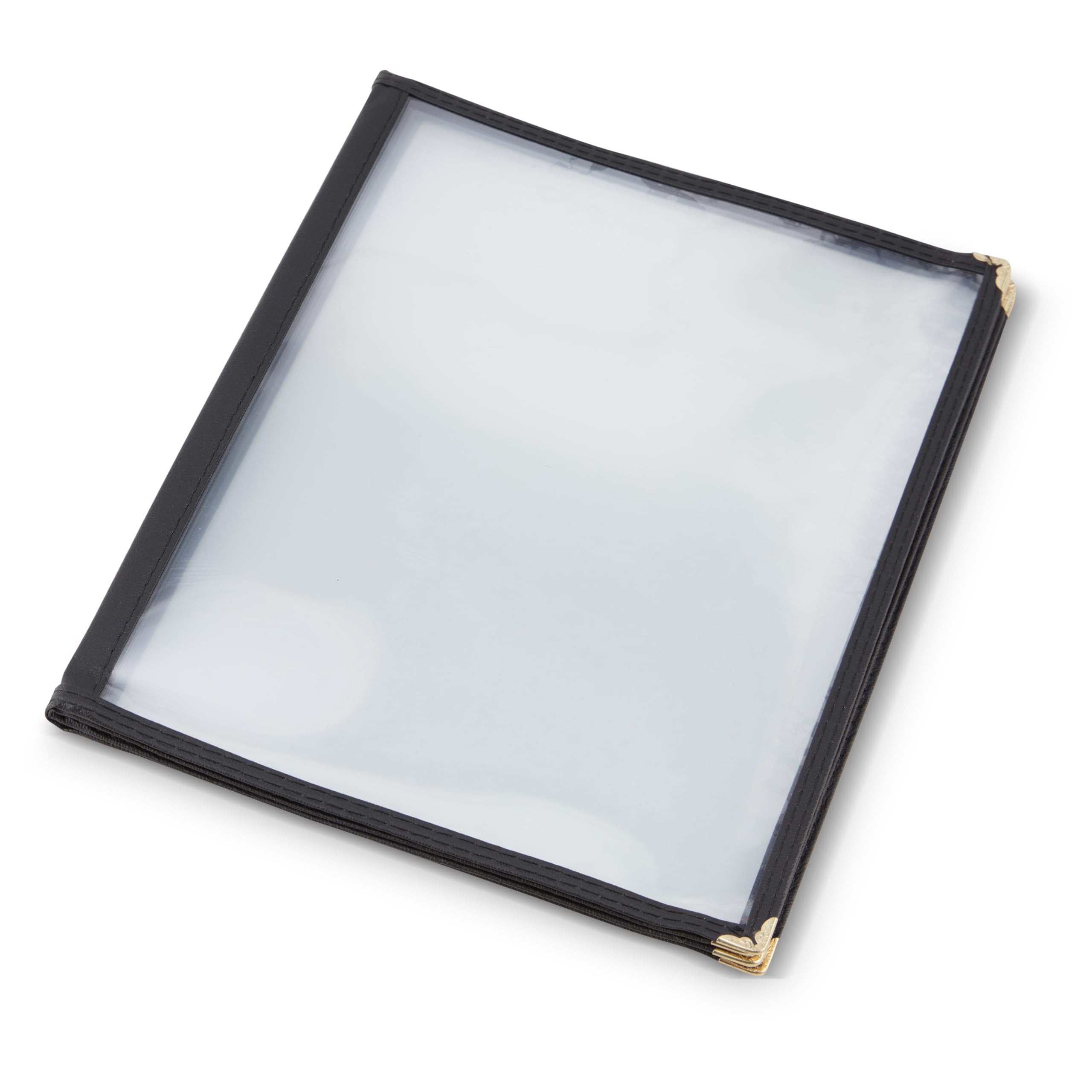 (10 Pack) AME D’Essence Black Trimmed 4 Page Book Fold Menu Cover, 8.5