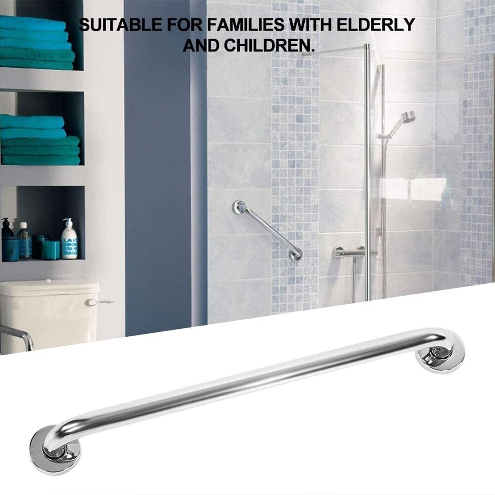 Mango de barra de agarre de ducha, mango de agarre de soporte, riel de mano para ancianos, baño, riel de agarre grueso de acero inoxidable, riel de apoyo para baño, ducha, inodoro, seguridad