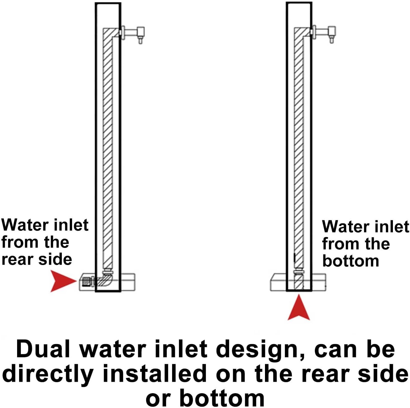 24in Square Garden Water Column - Outdoor Fountain & Irrigation System for Gardens, Farms & Pastures - Durable Water Feature for Landscaping, Gardening & Backyard Décor