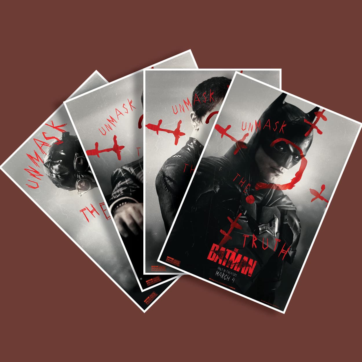 IMPOSTER The Batman 2022 | Set of 4 posters - Penguin, Catwoman, Riddler, Batman - Robert Pattinson - 12x18 inches, 300GSM Art paper, no sticker (8x12 inches)