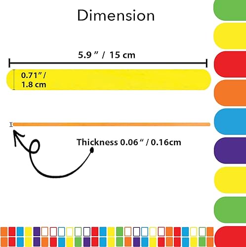 Miniatura 4 de Apremont 100 palitos de madera de colores jumbo surtidos de 6 pulgadas de largo, palitos de paletas de arco iris, artes y manualidades, lo mejor