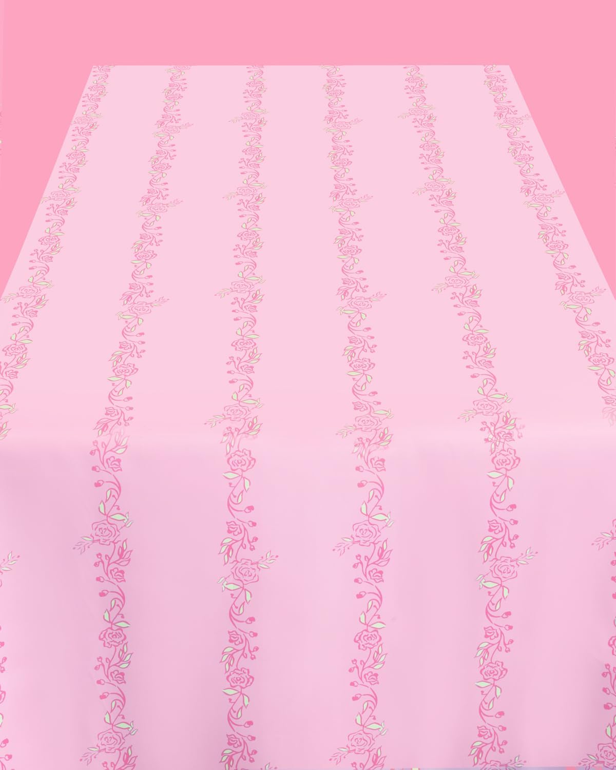 xo, Fetti Garden Party Pink Tablecloth | 9' x 4.5' | Bachelorette Tablescape, Dinner Party Setting, Coquette Birthday Decoration, Cute Table Cover, Tea Floral Decor, Valentines Supplies, Galentines