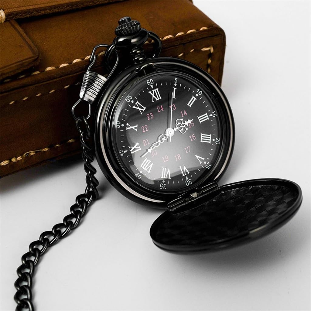 Reloj de Bolsillo con Tapa Retro Brillante y Reloj de Bolsillo de Cuarzo Brillante de Dos Caras Reloj de Bolsillo de Ocio