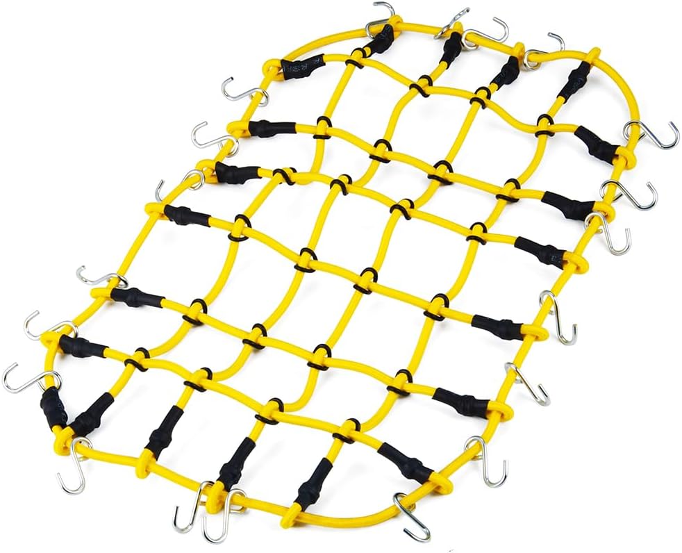 MOHERO RC Elastic Luggage Net with Hook 25x16CM Rubber RC Roof Rack Net for TRX4 Bronco SCX10-90046 1/10th RC Car Upgrade Part,Balck