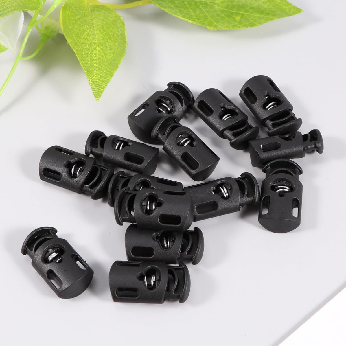 SHOWERORO Black Elastic Rope Strong Elasticity with Plastic Spring Buckle Fashion Accessory for DIY Clothing and Luggage Accessories Suitable for Sewing Projects