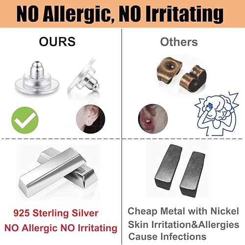 Miniatura 19 de DELECOE 2 pares de aretes de plata de ley 925, chapados en oro de 18 quilates, seguro e hipoalergénico para aretes de diamante, comodidad que no se