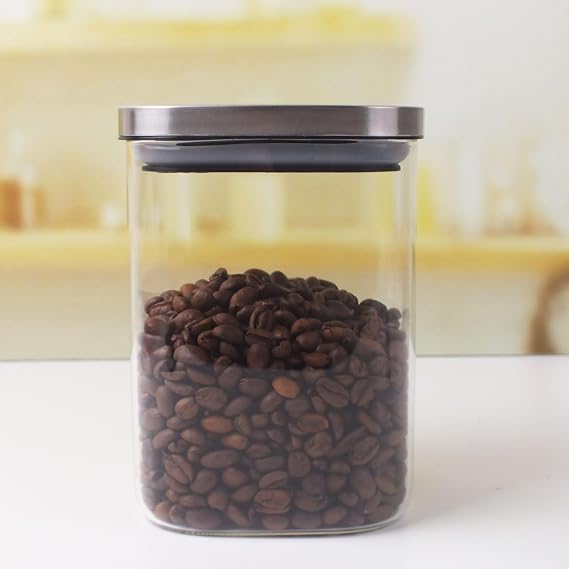 Deconox 700ml Sealed Vacuum Metal Lid Borosilicate Glass Jar – Airtight & Durable Food Storage Container (10cm x 13cm)