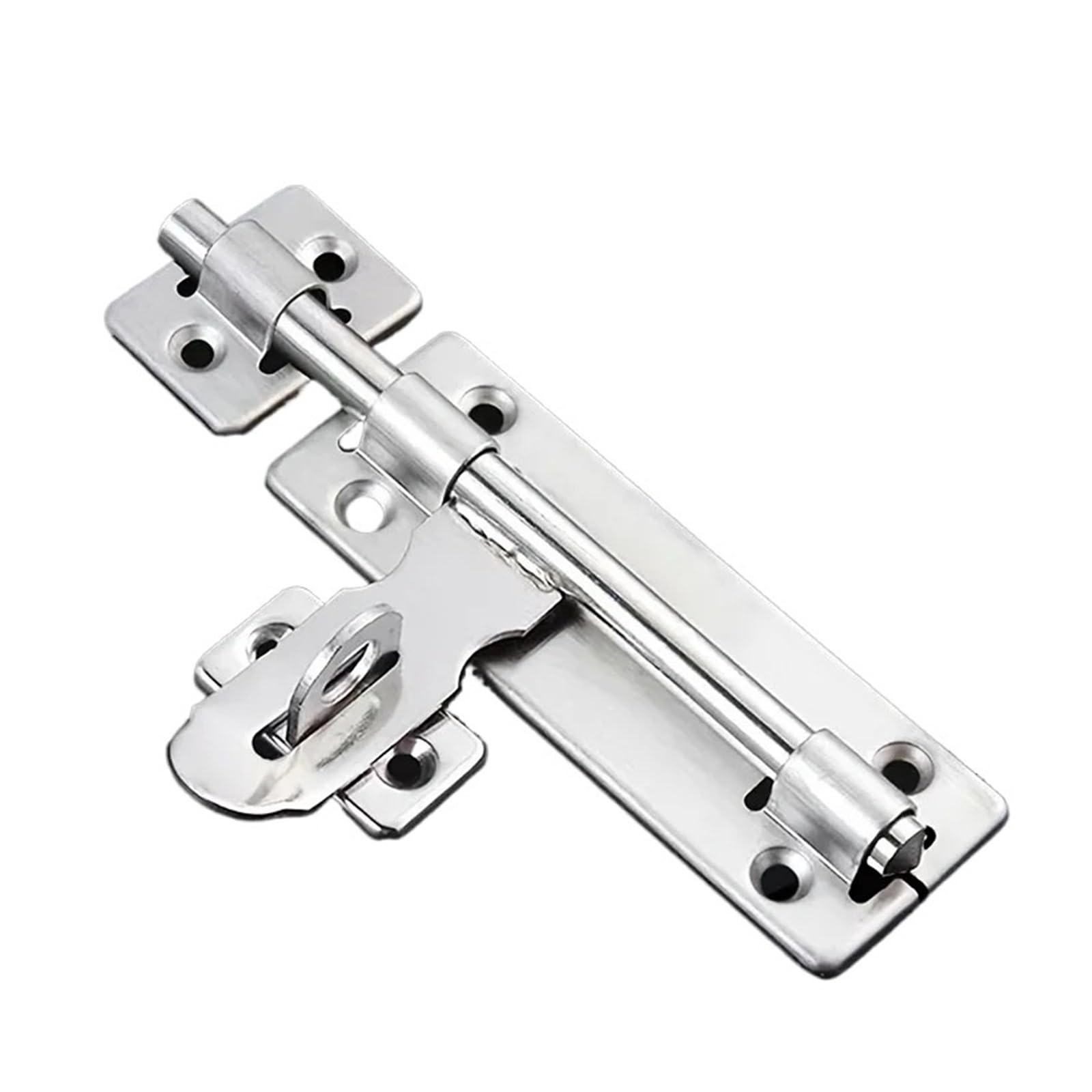 5PCS Hardware Door Lock Stainless Steel Barrel Bolt Latch Padlock Clasp Set Brushed for Door