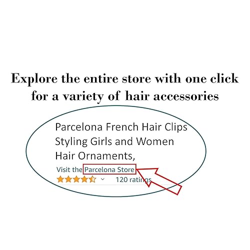 Miniatura 6 de Parcelona French Sleek Black - Juego de 3 pinzas de celuloide en forma de U onduladas, hechas en Francia, color negro, grande, para mujeres y niñas