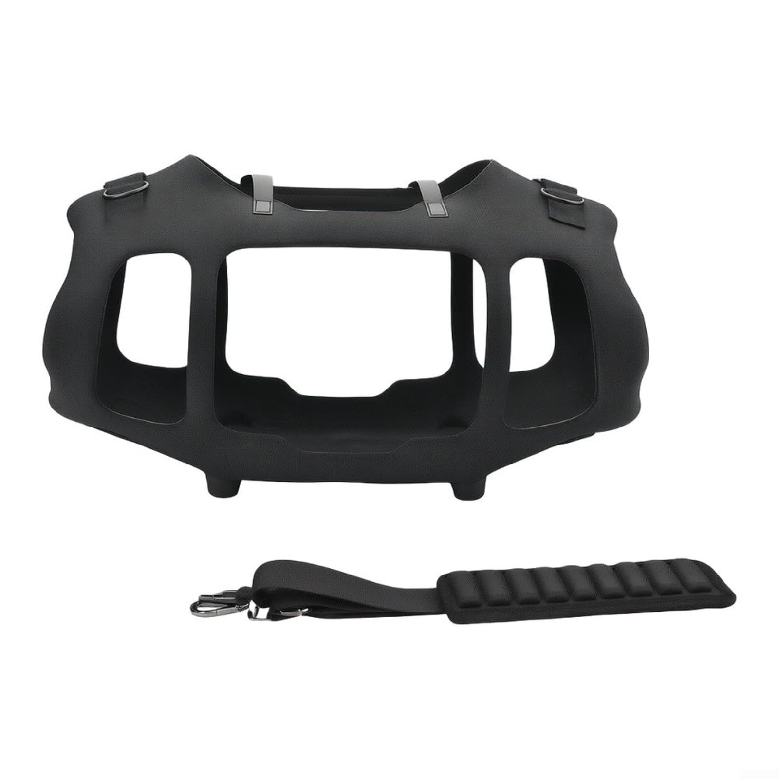 FACAIIO EVA-Hartschalen-Tragetasche für Lautsprecher, geräumige 51,8 x 21,8 x 26,6 cm Reisetasche mit verstellbarem Gurt und bequemem Griff für den Außenbereich, Schwarz